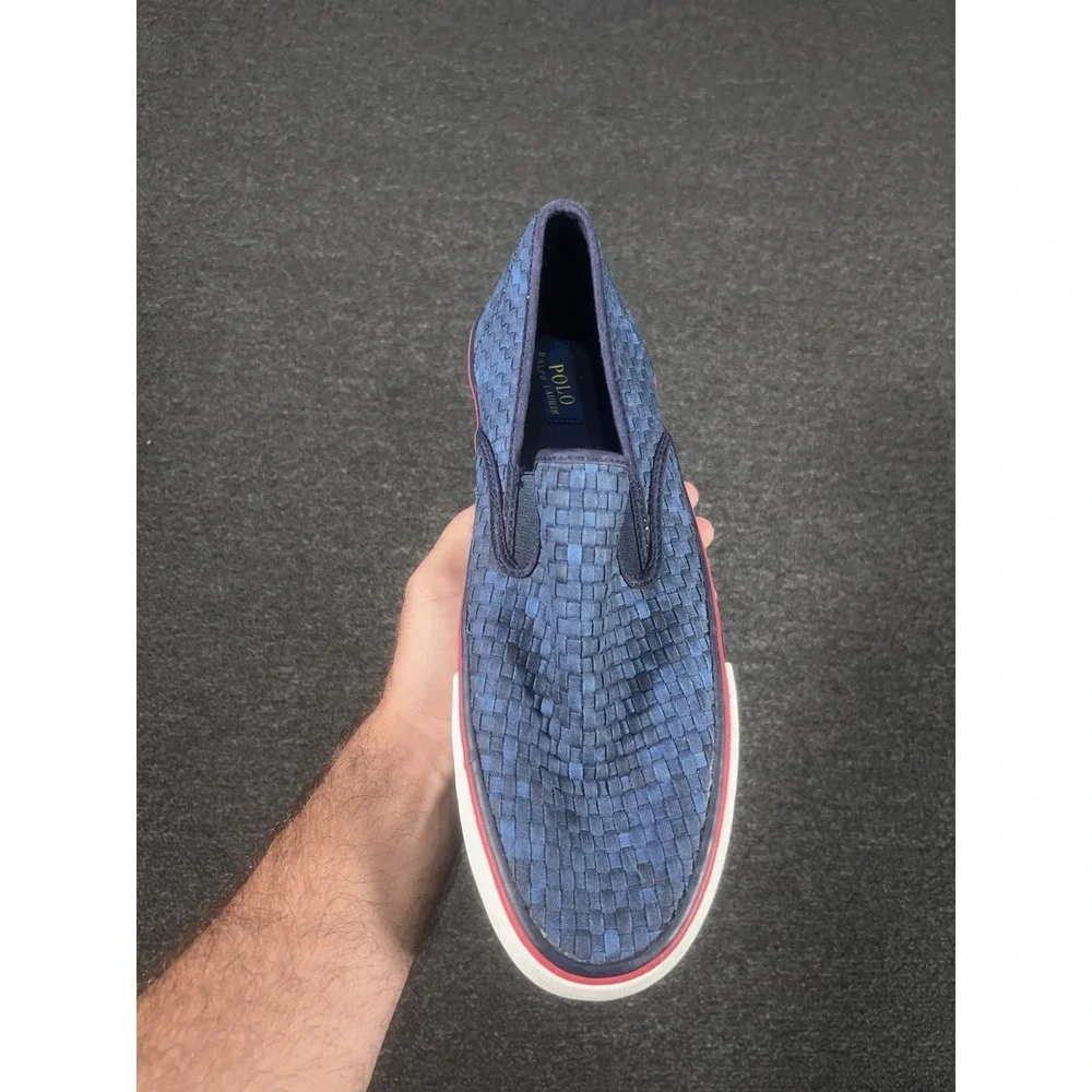 Polo Ralph Lauren Mytton Woven Canvas Shoes Men's 14D Blue Preppy Slip On
